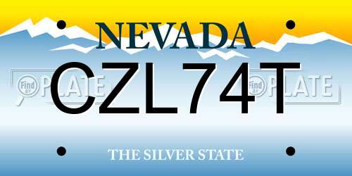 CZL74T Nevada License Plate