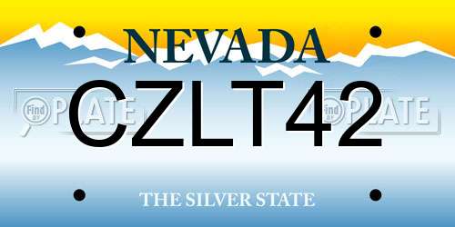 CZLT42 Nevada License Plate