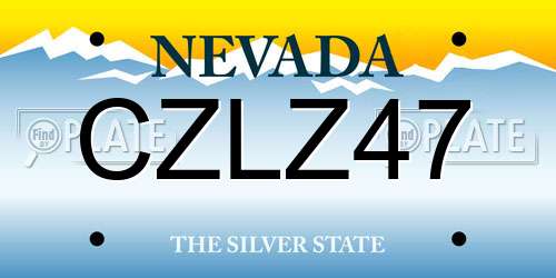 CZLZ47 Nevada License Plate