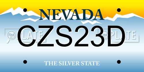 CZS23D Nevada License Plate