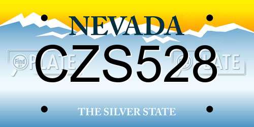 CZS528 Nevada License Plate