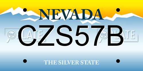 CZS57B Nevada License Plate