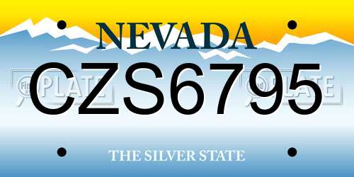 CZS6795 Nevada License Plate