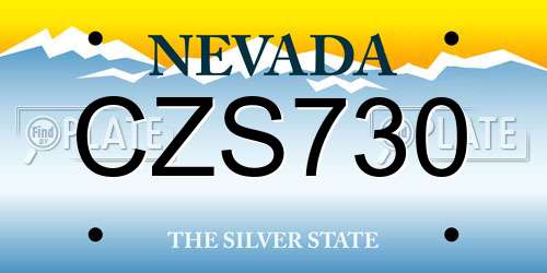 CZS730 Nevada License Plate