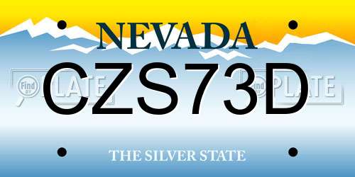CZS73D Nevada License Plate