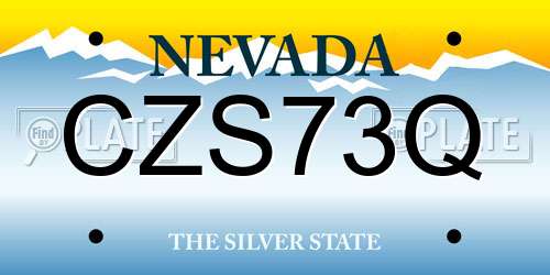 CZS73Q Nevada License Plate