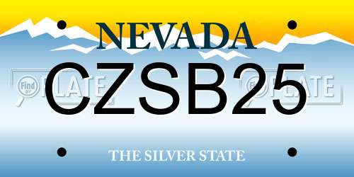CZSB25 Nevada License Plate