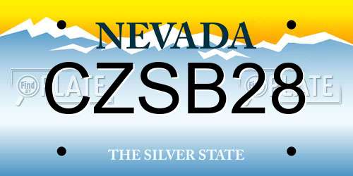 CZSB28 Nevada License Plate