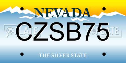 CZSB75 Nevada License Plate