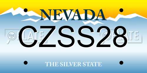 CZSS28 Nevada License Plate
