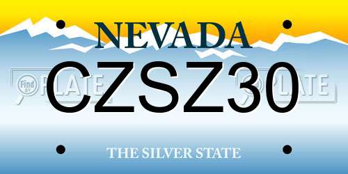 CZSZ30 Nevada License Plate