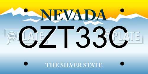 CZT33C Nevada License Plate