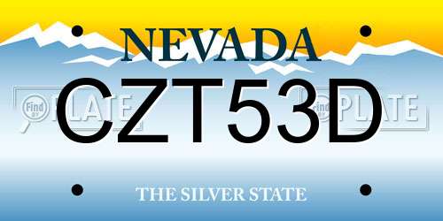 CZT53D Nevada License Plate