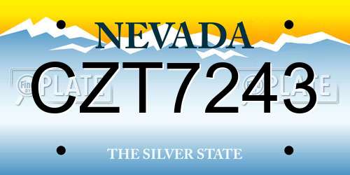 CZT7243 Nevada License Plate