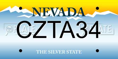 CZTA34 Nevada License Plate