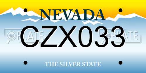 CZX033 Nevada License Plate