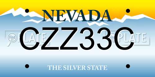 CZZ33C Nevada License Plate