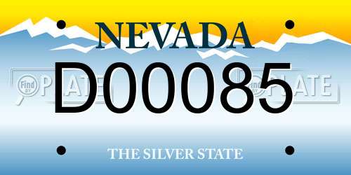 D00085 Nevada License Plate