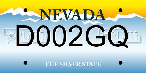 D002GQ Nevada License Plate