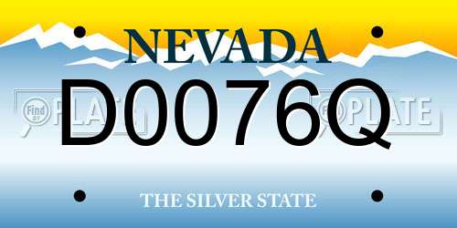 D0076Q Nevada License Plate