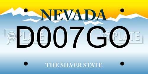 D007GO Nevada License Plate