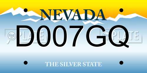 D007GQ Nevada License Plate