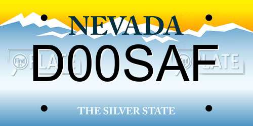 D00SAF Nevada License Plate