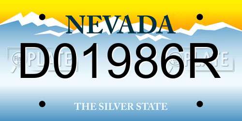 D01986R Nevada License Plate