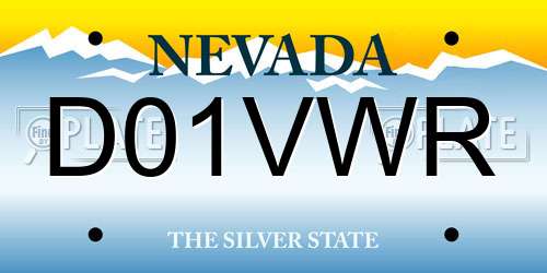 D01VWR Nevada License Plate