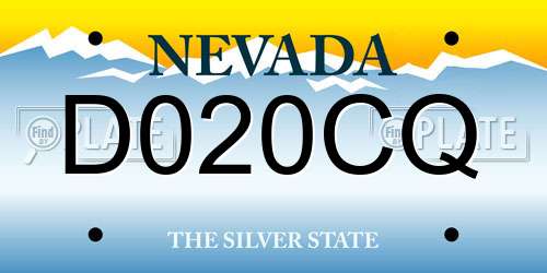 D020CQ Nevada License Plate