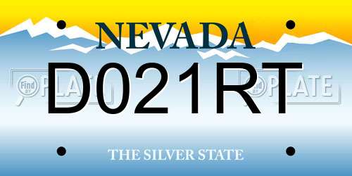 D021RT Nevada License Plate