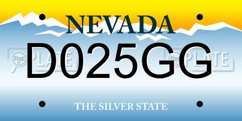 D025GG Nevada License Plate
