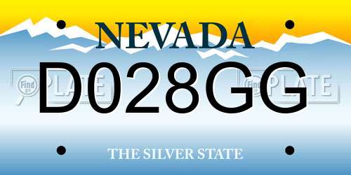 D028GG Nevada License Plate