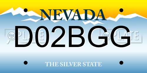 D02BGG Nevada License Plate