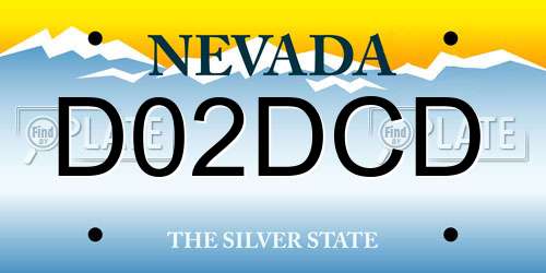 D02DCD Nevada License Plate