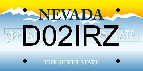 D02IRZ Nevada License Plate
