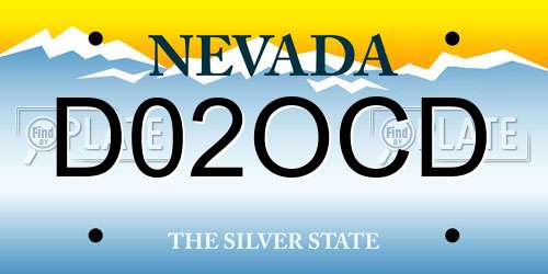D02OCD Nevada License Plate
