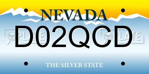 D02QCD Nevada License Plate