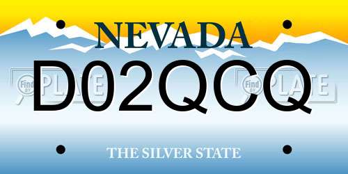 D02QCQ Nevada License Plate