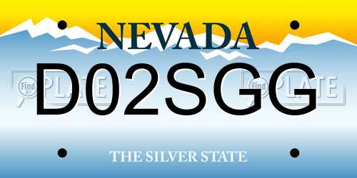 D02SGG Nevada License Plate