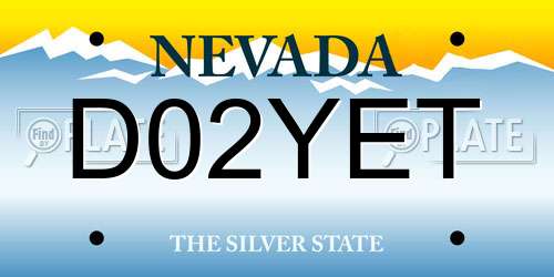 D02YET Nevada License Plate