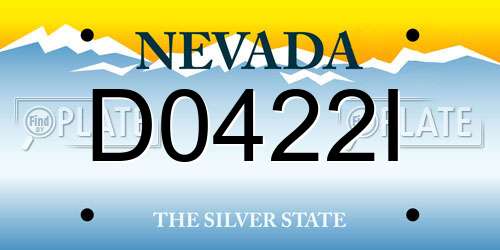 D0422I Nevada License Plate