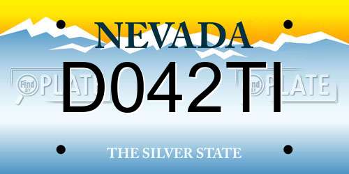 D042TI Nevada License Plate