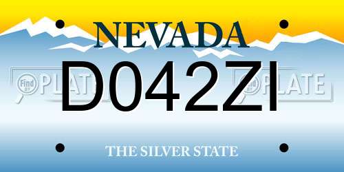 D042ZI Nevada License Plate