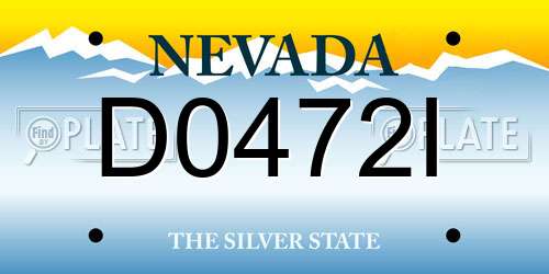 D0472I Nevada License Plate
