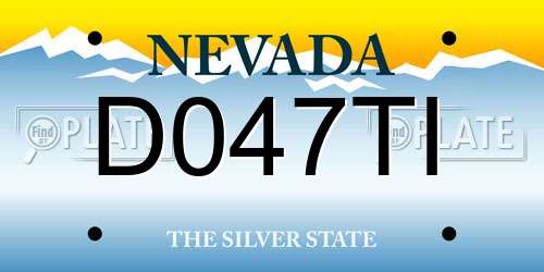 D047TI Nevada License Plate