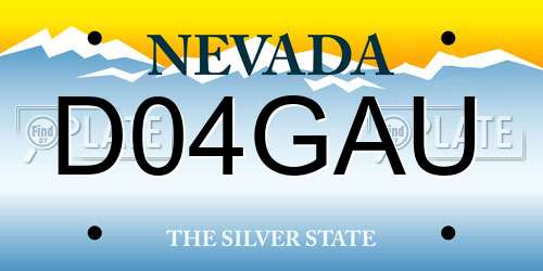 D04GAU Nevada License Plate