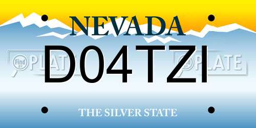 D04TZI Nevada License Plate