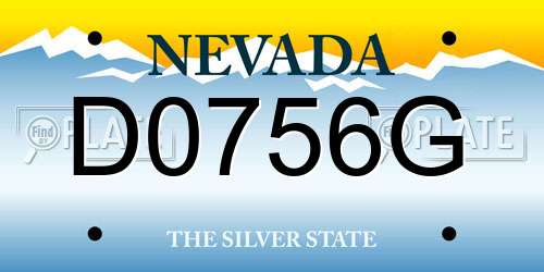 D0756G Nevada License Plate
