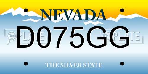 D075GG Nevada License Plate